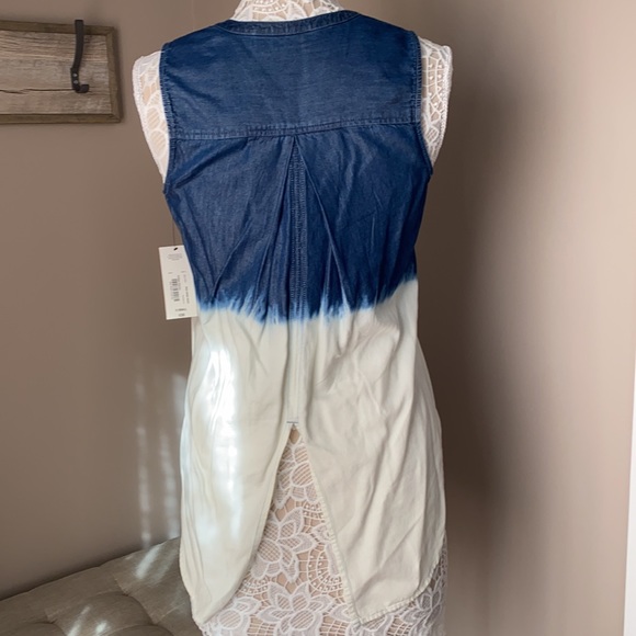 ANA blouse ombré denim to white size extra small - Picture 3 of 5